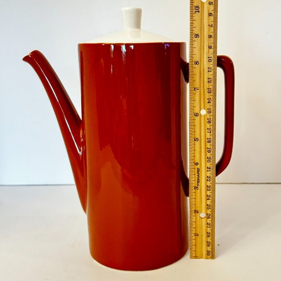 Style House Japan Ironstone Monterrey Brown Coffee Teapot Tall Pitcher Lid Vtg - Picture 13 of 15